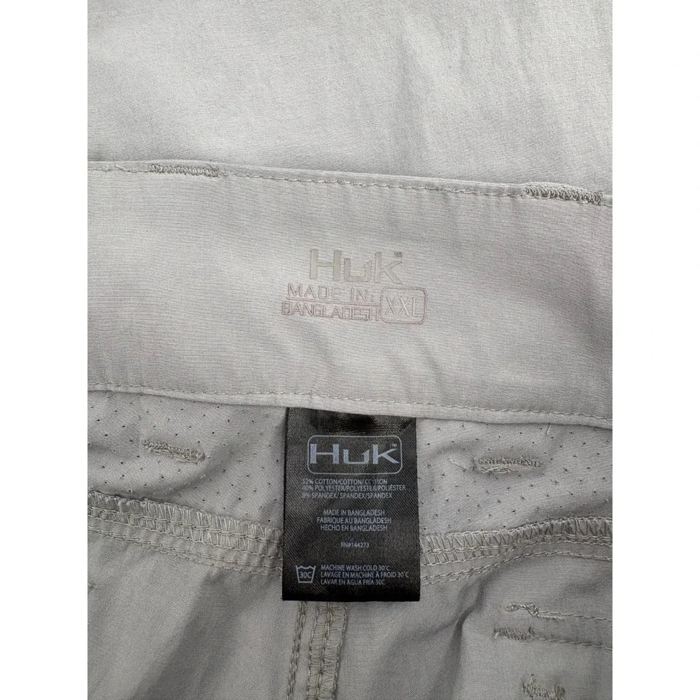 Huk Next Level Men's Fishing Performance Cargo Pants Gun Gray H2000174, XXL, 33" - Picture 7 of 8